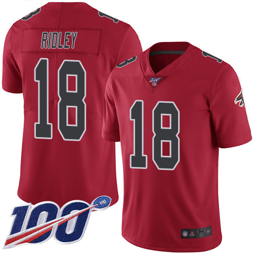 Atlanta Falcons Limited Red Men Calvin Ridley Jersey NFL Football #18 100th Season Rush Vapor Untouchable